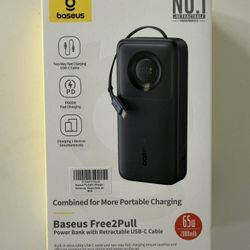 Baseus Free2Pull 20,000mAh Power Bank w/ Built‑In Retractable USB‑C
