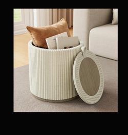 Round storage ottoman