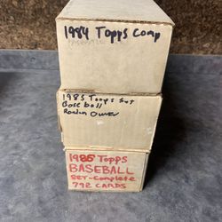 3 Topps Complete Baseball Card Sets 1984 / 1985 / 1986 McGwire Clemens Puckett Mattingly Rookie
