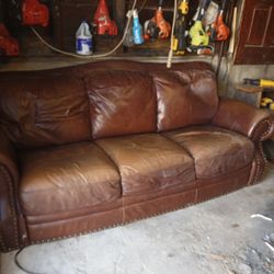 REAL LEATHER couch & Love Seat