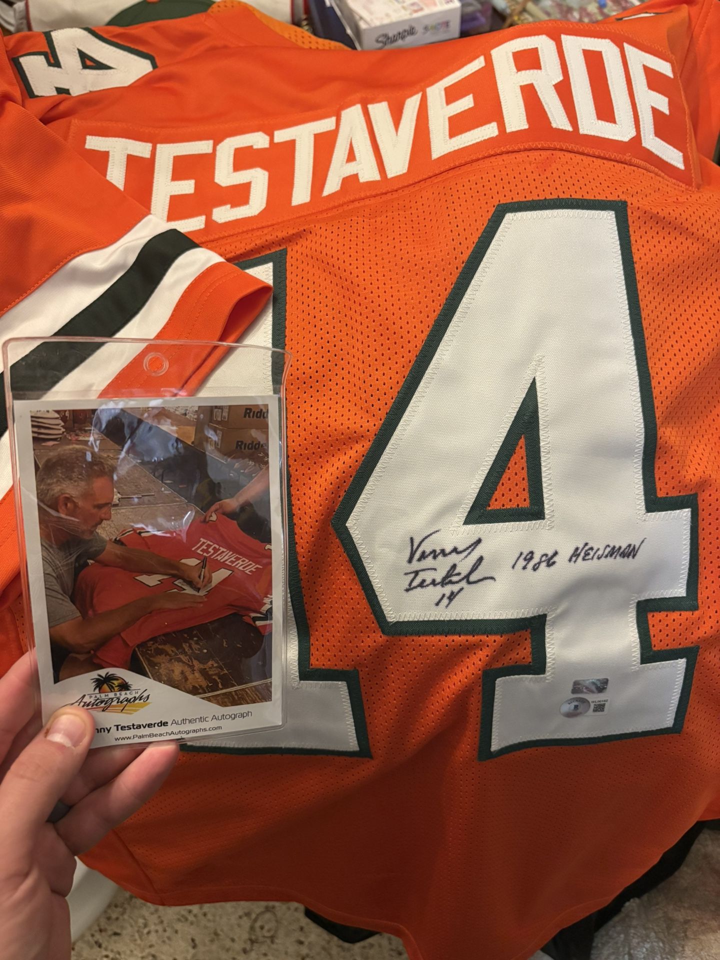 Miami hurricanes Vinny Testaverde Signed Jersey