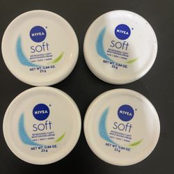 Lot Of 4  Nivea Soft Refreshing Moisturizing Cream Face Body & Hands 
