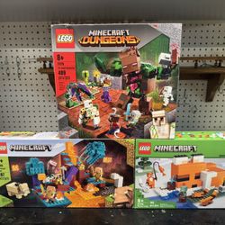 LEGO Minecraft Jungle Abomination 21176, Warped Forest 21168, Fox Lodge 21178