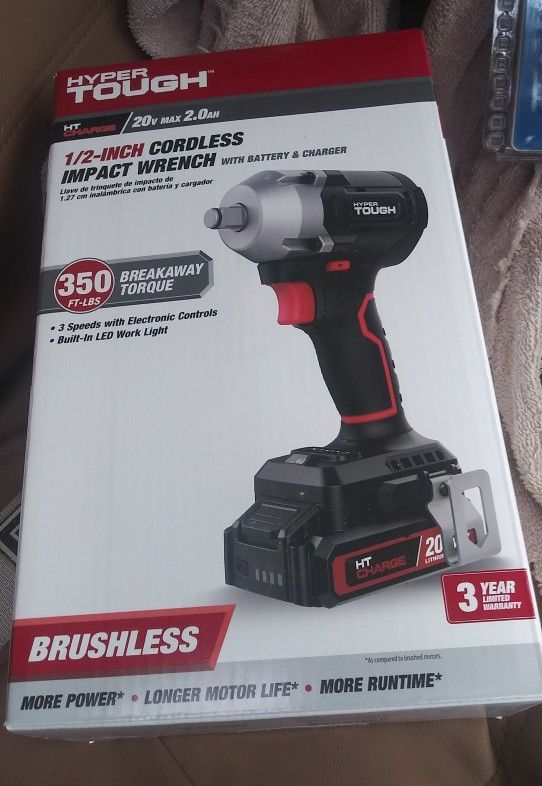 Brand New Hyper Tough 1/2 Inch Cordless Impact Wrench
