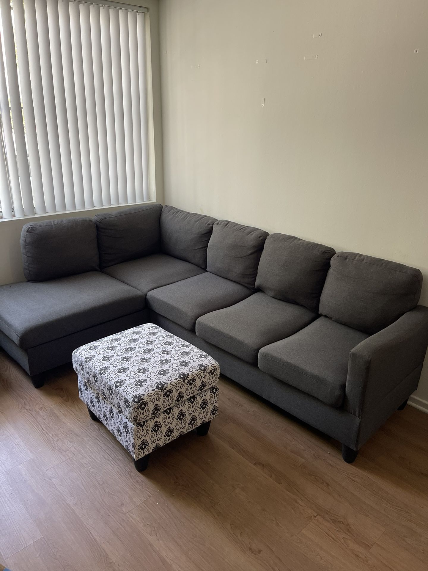Wide Left Hand, Facing Sofa, and Chaise with Ottoman