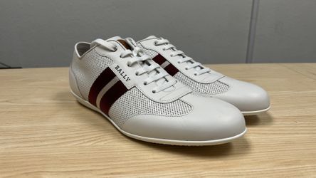 Bally Harlan Leather Sneakers In White, US Size 11.5