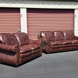 Leather Sofa and Loveseat