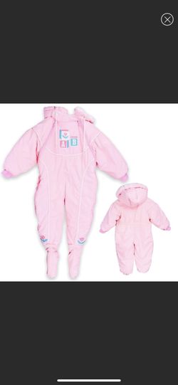 Vintage London Fog Pastel Pink ABC Winter Snow Suit