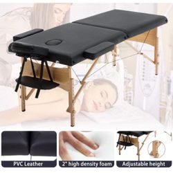 Portable Massage Table Spa Bed Foldable 73 Inch Height Adjustable Massage Bed with Solid Wooden Legs and Carry Case Tattoo Salon Table Bed Hold Up to 