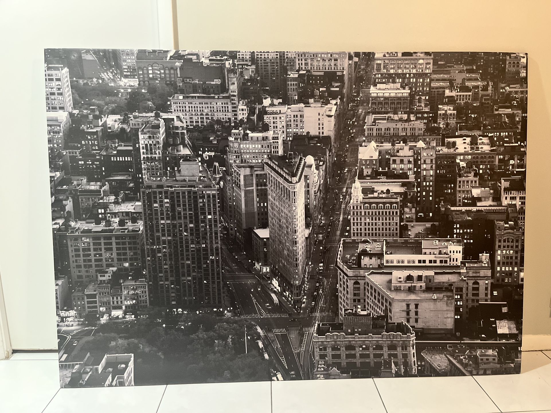 Large IKEA New York flat iron building canvas wall picture