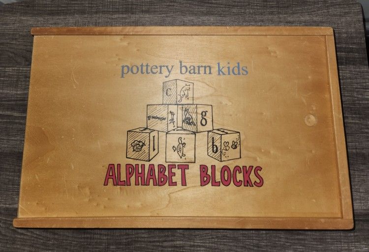 Pottery Barn Kids Alphabet Blocks Pictures and Letters (26 Blocks Total in Case)