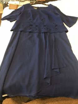 Beautiful dana Morgan 22wp blue grandmother of the bride dressy dress