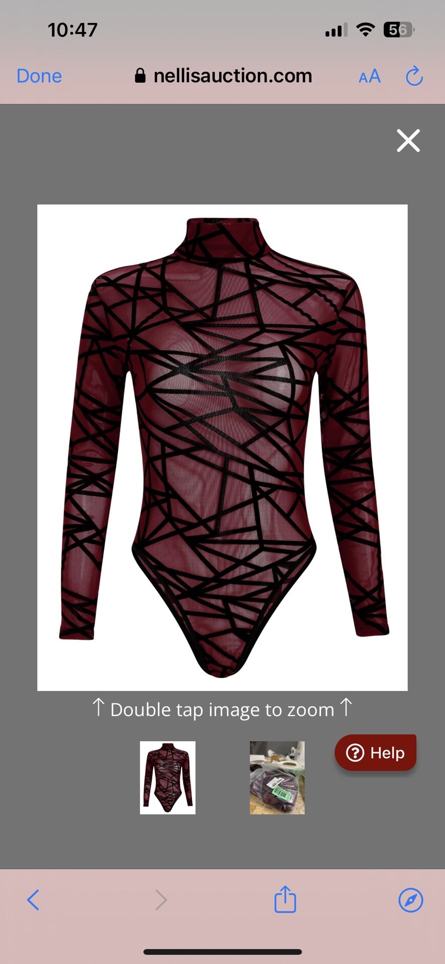 AGYMNX Women's Mesh Bodysuit Long Sleeve Turtleneck See-Though Thong Bodysuit Party Nightclub Print Leotard Going Out Tops Wine Red S