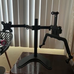 Dual Monitor Stand For Desktop - Holds (2) 27” Monitors Via VESA Mount