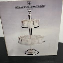  New International Silver Company Votive Or Dessert, Tiered Tray