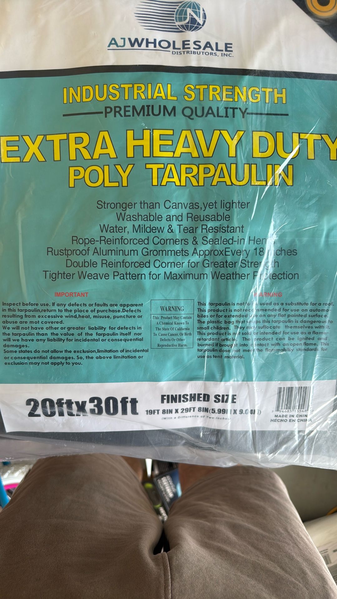20x30 Silver Extra Heavyduty Tarp Waterproof Lona Nueva