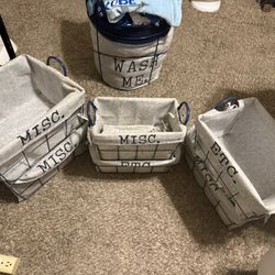 Storage Bins And Laundry Basket 