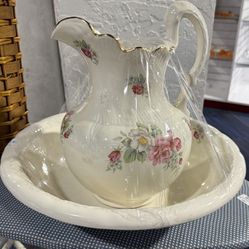 vintage Cronin's of Fredericksburg pitcher and bowl set, likely from the 1970s to 1980s.