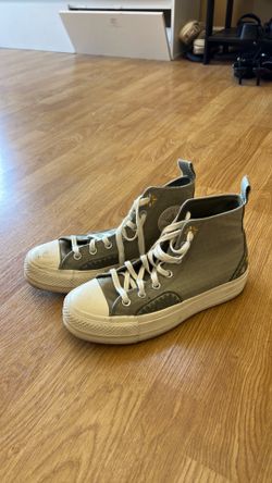 Green Embroidered Converse