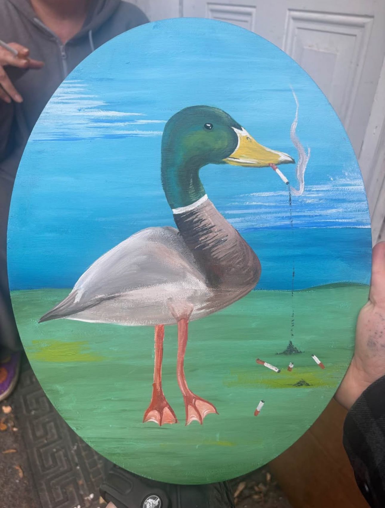 Duck Smoking Painting Small