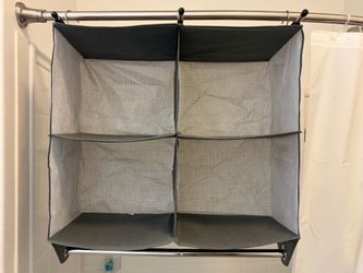 Whitmor 4 Section Fabric Closet Organizer Shelving with Garment Rod