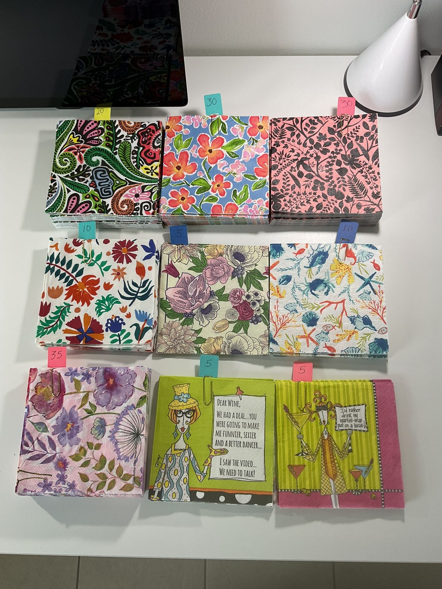 15 Different Colors Napkins For Crafts