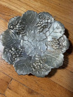 Vintage Poole Sterling Silver #99 Grape Leaf Bon Bon Candy Dish Bowl 6.25"
