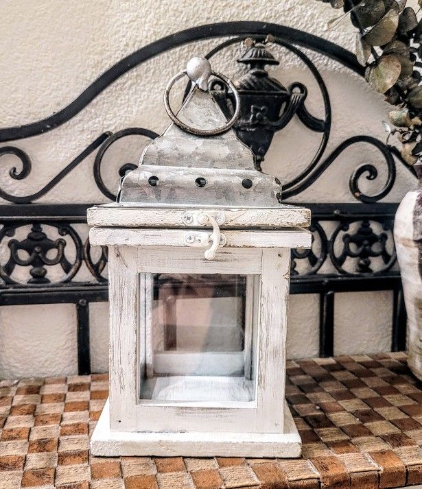 Hobby Lobby White Wash Finish Latern