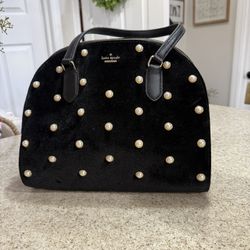 Kate Spade Velvet And Pearls Handbag 
