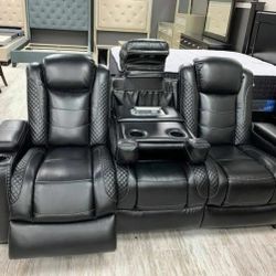 Party Time Black Power Recliner Sofa Couch Same Day Delivery