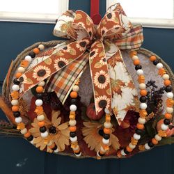 Thanksgiving Fall Pumpkin Wreath 