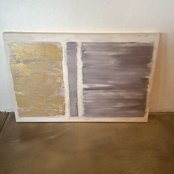 Gold And Blue Canvas Painting 
