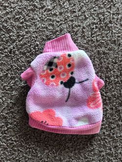 Small Puppy Fleece Sweater Pink Floral