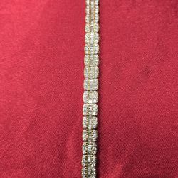 10k Yellow Gold Diamond Baguette Bracelet 3.59ctw