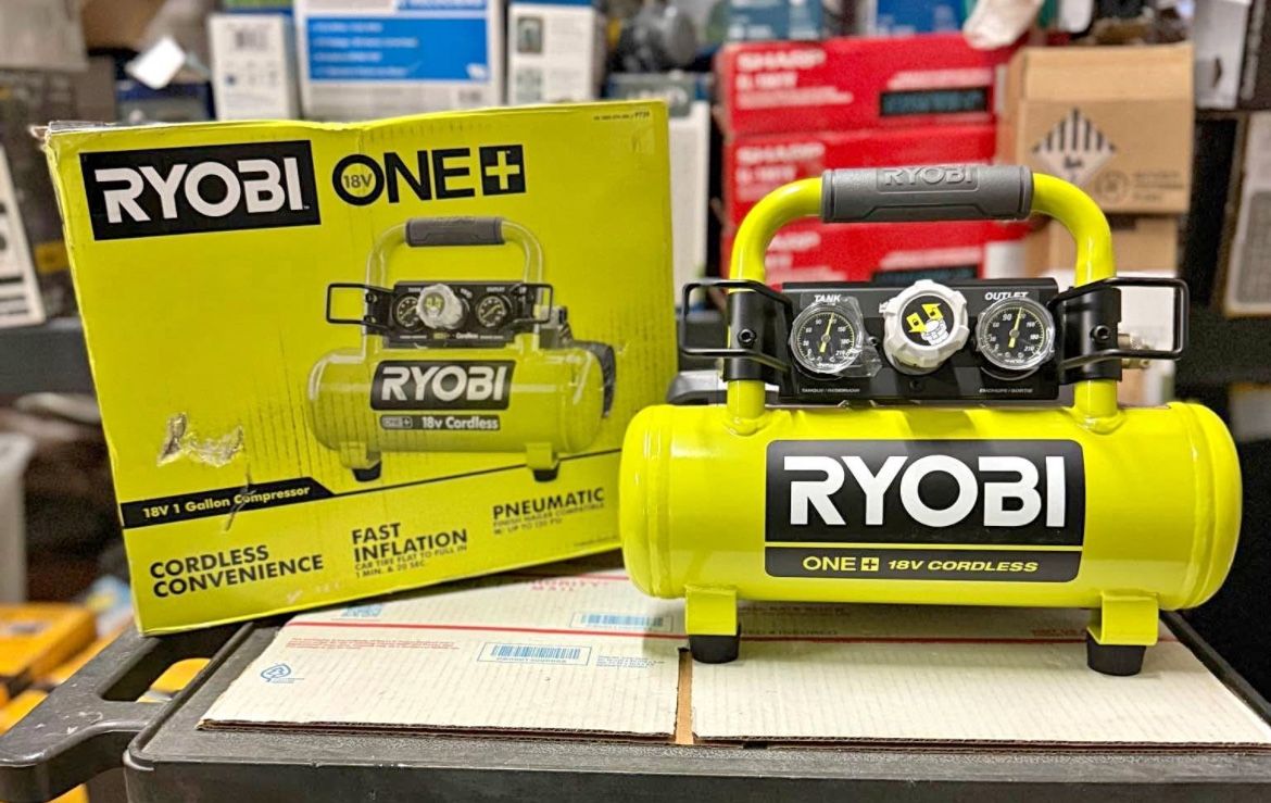 RYOBI 18V ONE+ Cordless 1 Gal. Portable Horizontal Air Compressor with 120 Max PSI (Tool Only)