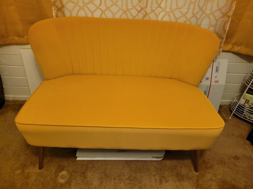 Yellow Armless Loveseat