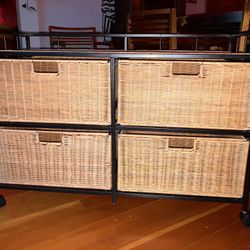 4 Drawer Wicker Shelving Unit 