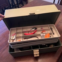 Fishing tackle box with gear