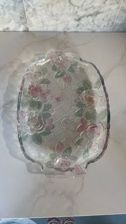 Vintage Mikasa Bella Rosa Pink oval serving platter