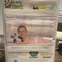 Brand New Andy Pandy Newborn Diapers 50 Ct. Plus Extras