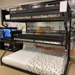 Lodida Full/Twin/Queen Triple Bunk Bed -1