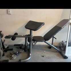 Bench Press With Preacher And 50  Pounds Weight