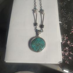 Sterling Necklace With Turquoise 