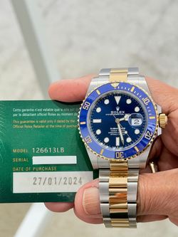 2024 Rolex 41mm Submariner Blue Model 126613LB- W/Card