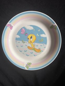 Vintage 1990s Tweety Bird Looney Tunes Gibson Plate