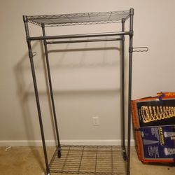 double rolling clothes hanging rack 