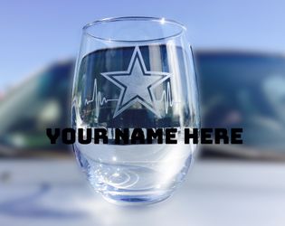 Dallas cowboys stemless wine glass