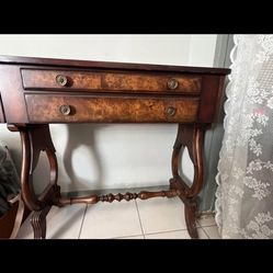 Antique Style Console Flip Top Dressing Table Walnut 32x32x16.5