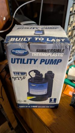 Superior Pump GPH Thermoplastic Submersible Utility Pump with 10-Foot Cord, 1/4 HP