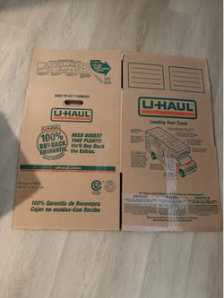 U-Haul boxes in, small , medium, large, XL